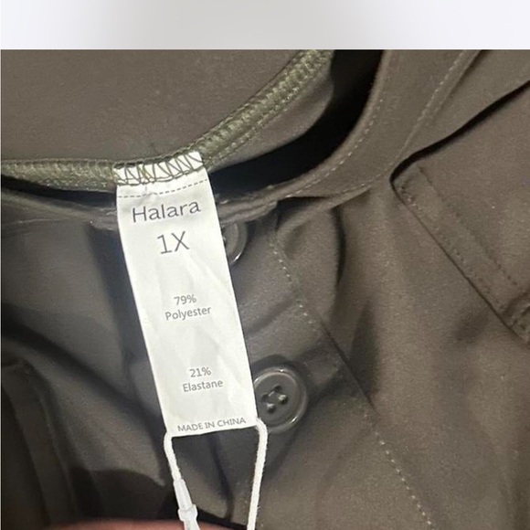 HALARA Women's Wide Leg Pants in dark green size 1x - Picture 3 of 5